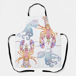 Pink and Blue Lobster Apron