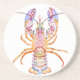 Pink and Blue Lobster Coaster