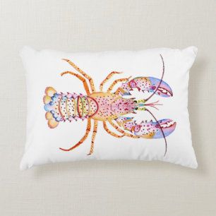 Pink and Blue Lobster Decorative Cushion