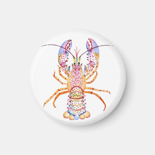 Pink and Blue Lobster Magnet