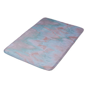 pink and blue Marble abstract Bath Mat