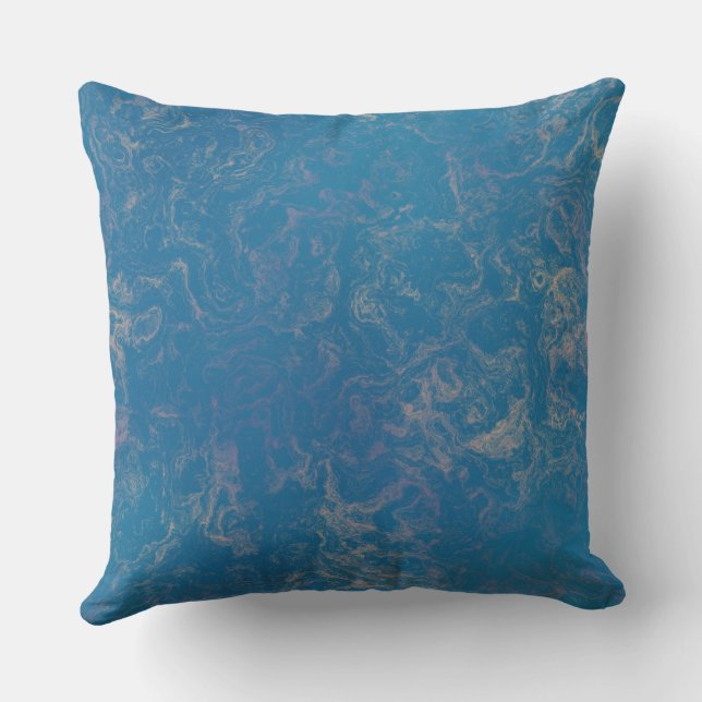 pink and blue Marble abstract Cushion (Back)