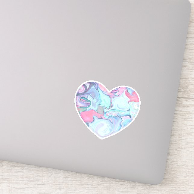 Pink and Blue Marble Texured Heart Vinyl (Detail)