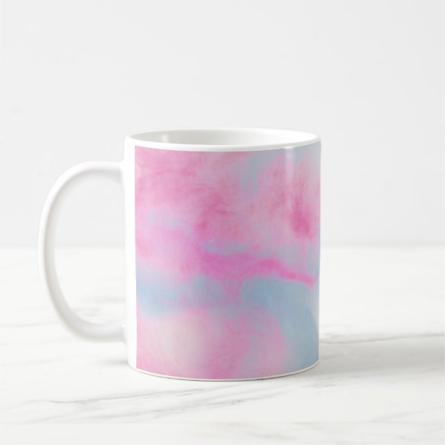 PINK AND BLUE MARBLED BACKGROUND COFFEE MUG (Left)