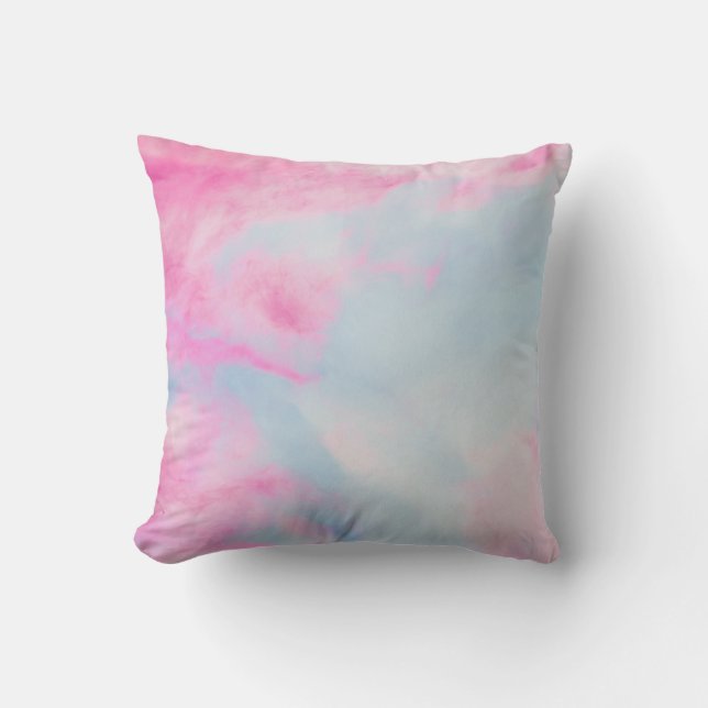 PINK AND BLUE MARBLED BACKGROUND CUSHION (Front)