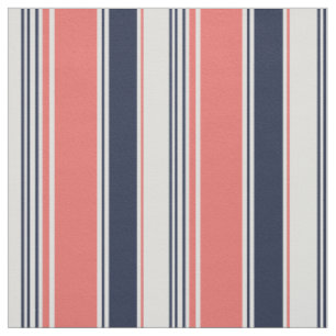 Pink and Blue Modern Stripes Fabric
