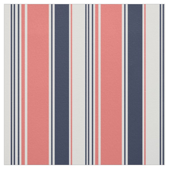 Pink and Blue Modern Stripes Fabric (Swatch)