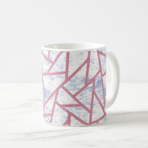 Pink and blue mosaic pattern coffee mug