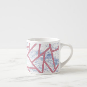 Pink and blue mosaic pattern espresso cup