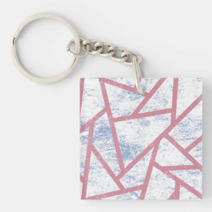 Pink and blue mosaic pattern key ring