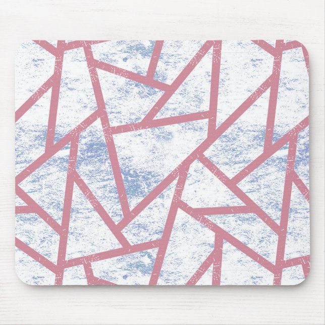 Pink and blue mosaic pattern mouse pad (Front)