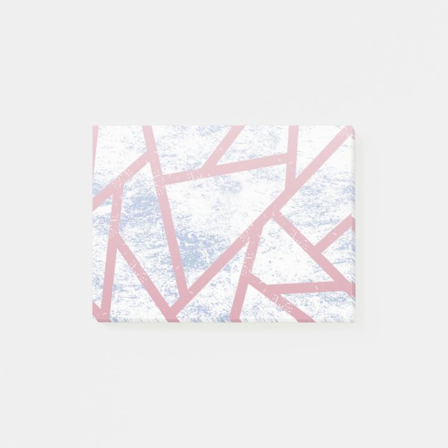 Pink and blue mosaic pattern post-it notes (Front)