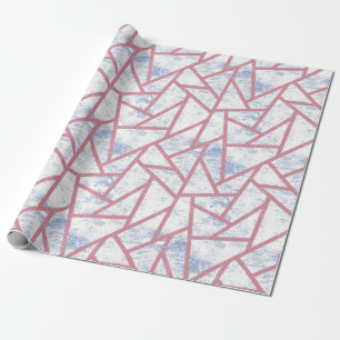 Pink and blue mosaic pattern wrapping paper