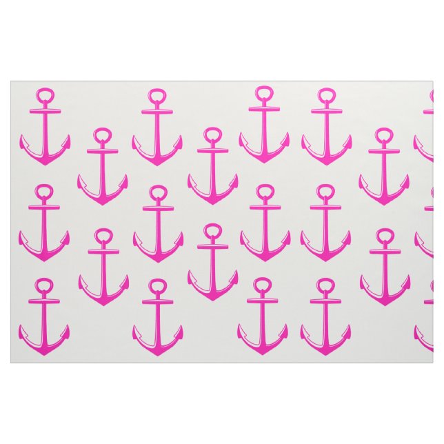 Pink and Blue Nautical Material -pink anchors Fabric (Fat Quarter)