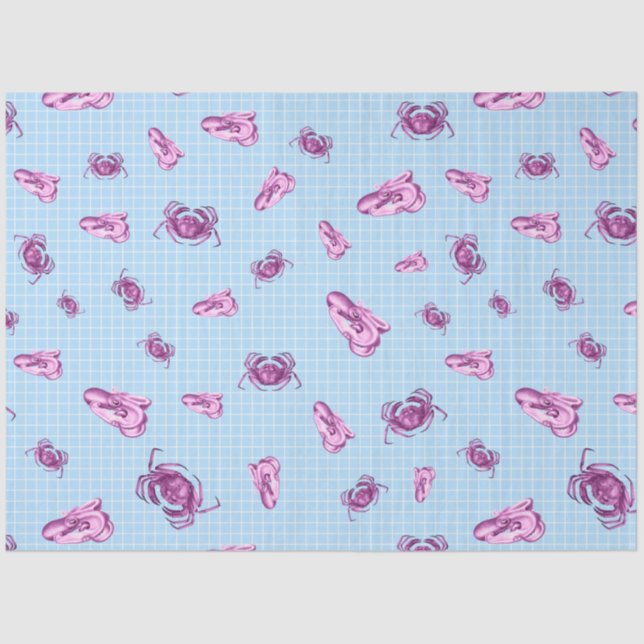 Pink and Blue Nautical Series Design 15 Tissue Paper (Front)