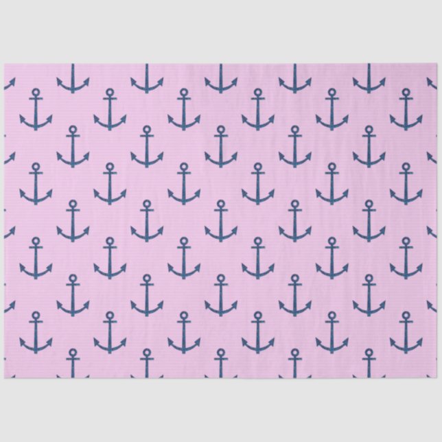 Pink and Blue Nautical Series Design 7 Tissue Paper (Front)