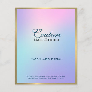 Pink and blue ombre gold accent flyer