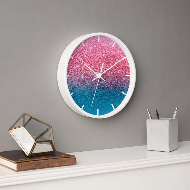 pink and blue ombre wall clock (Office)
