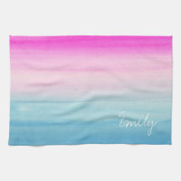 Pink and Blue Ombre Watercolor Personalised