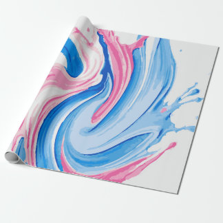 Pink and Blue Paint Splash Pattern on White – Fun  Wrapping Paper