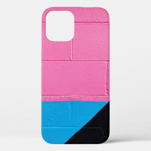 Pink and blue painted wall iPhone 12 case