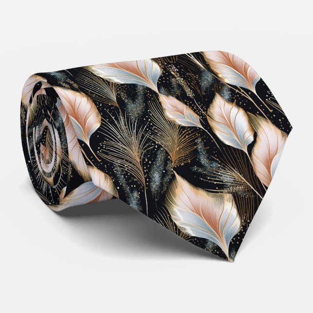 Pink And Blue Pampas Grass Glitter Tie (Rolled)