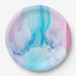 pink and blue paper plate