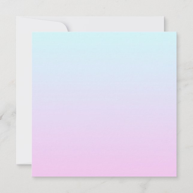 Pink and blue pastel gradient background holiday card (Front)