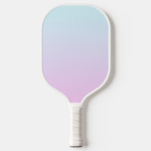 Pink and blue pastel gradient background pickleball paddle