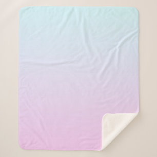 Pink and blue pastel gradient background sherpa blanket