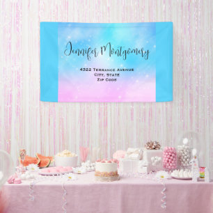 Pink and Blue Pastel Gradient Sky Address Banner