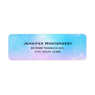 Pink and Blue Pastel Gradient Sky Address Return Address Label