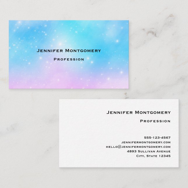 Pink and Blue Pastel Gradient Sky Business Card (Front/Back)