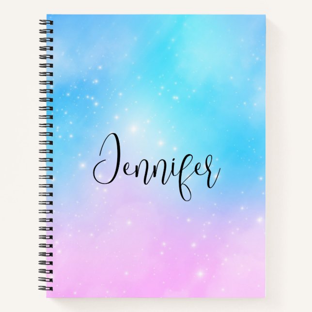 Pink and Blue Pastel Gradient Sky Notebook (Front)