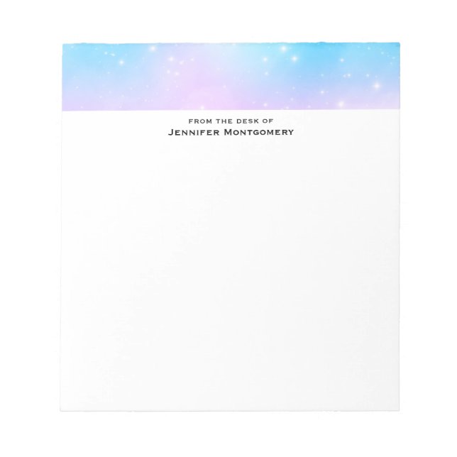 Pink and Blue Pastel Gradient Sky Notepad (Front)