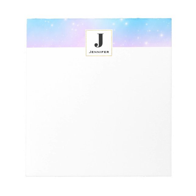 Pink and Blue Pastel Gradient Sky Notepad (Front)
