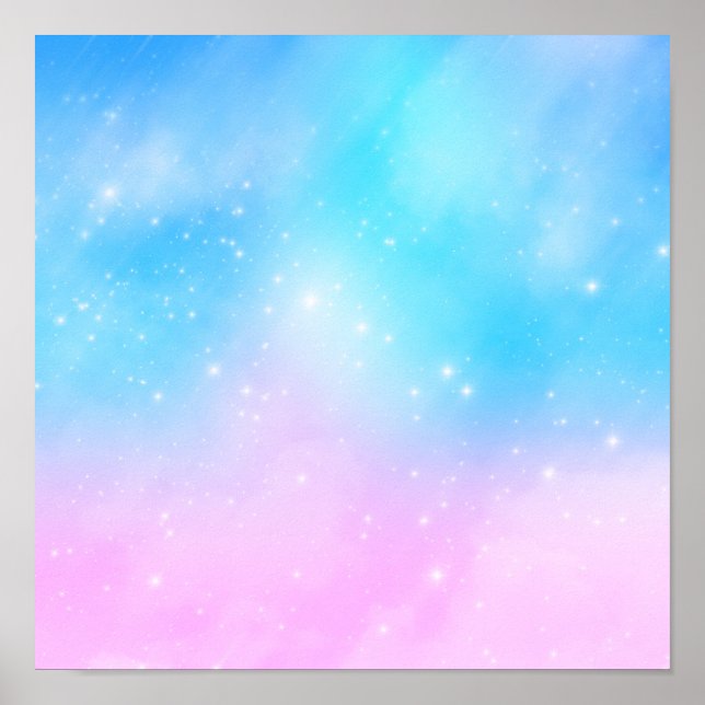 Pink and Blue Pastel Gradient Sky Poster (Front)