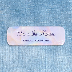 Pink and Blue Pastel Quartz Name Tag