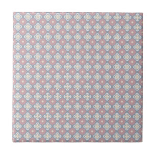 Pink and Blue Pattern Ceramic Tile