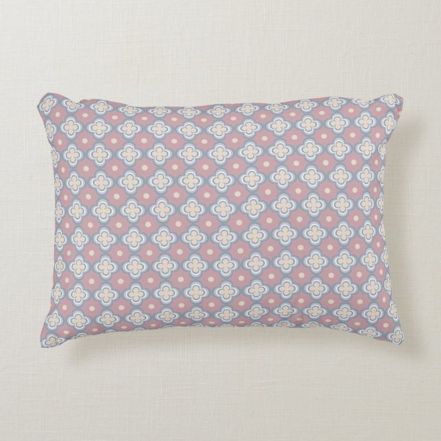 Pink and Blue Pattern Decorative Cushion (Front)