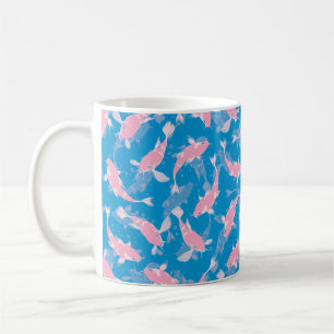 Pink and Blue Pattern - Koi Fish Coffee Mug