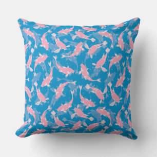 Pink and Blue Pattern - Koi Fish Cushion