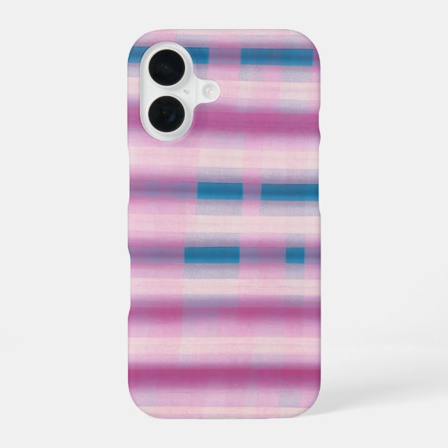 Pink and Blue Plaid Phone Case (Back)