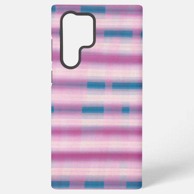 Pink and Blue Plaid Phone Case (Back)