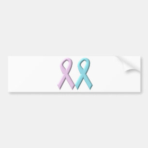 Pink and Blue Ribbons Bumper Sticker