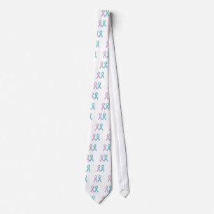 Pink and Blue Ribbons Tie
