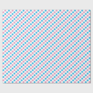 Pink and Blue Rings Wrapping Paper
