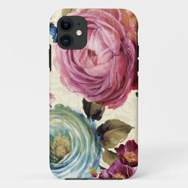Pink and Blue Rose Case-Mate iPhone Case (Back)