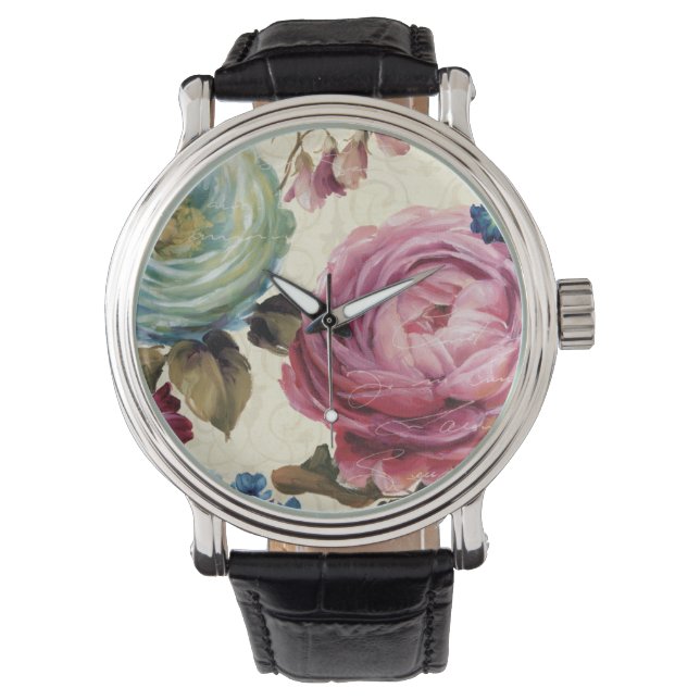 Pink and Blue Rose Watch (Front)