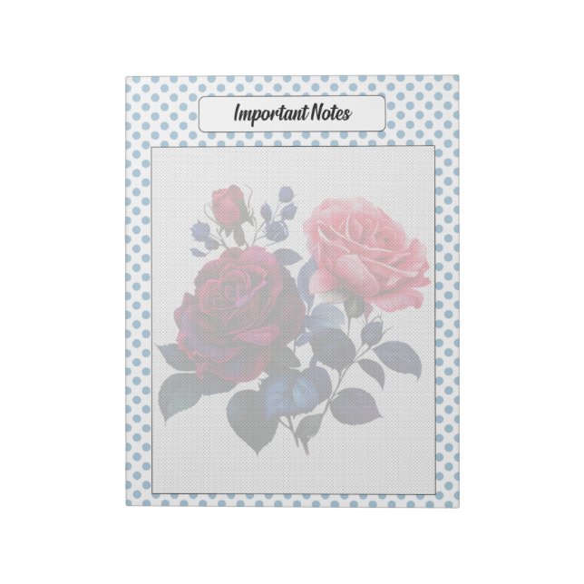  Pink and Blue Roses Notes (Rotated)